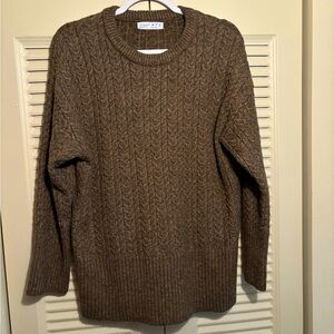 Brown Cable Knit Chunky Sweater